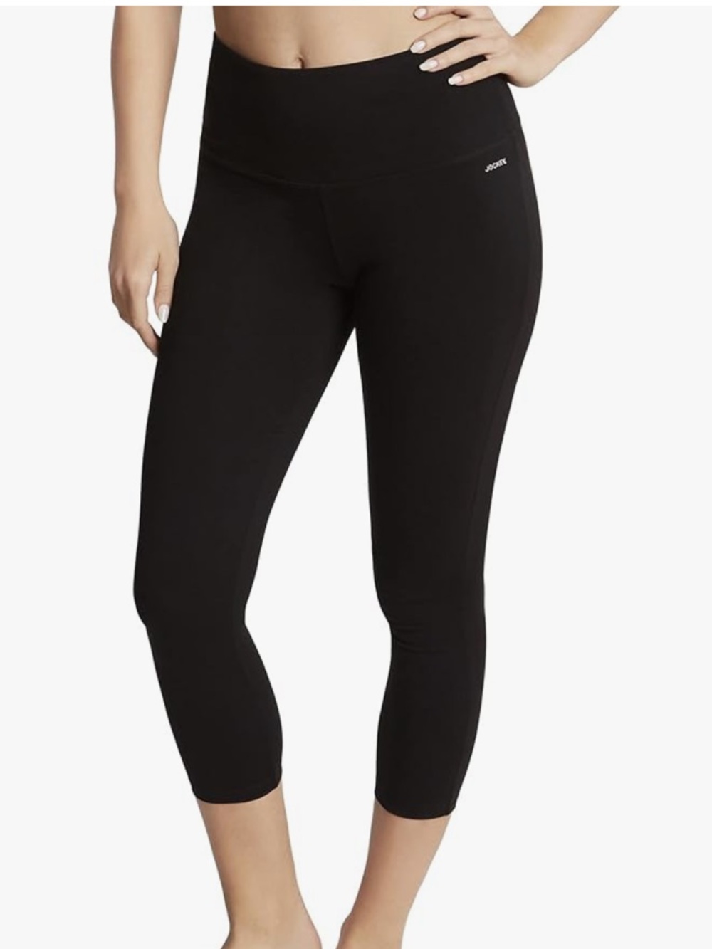 Jockey Black Cotton-Blend Capri Leggings